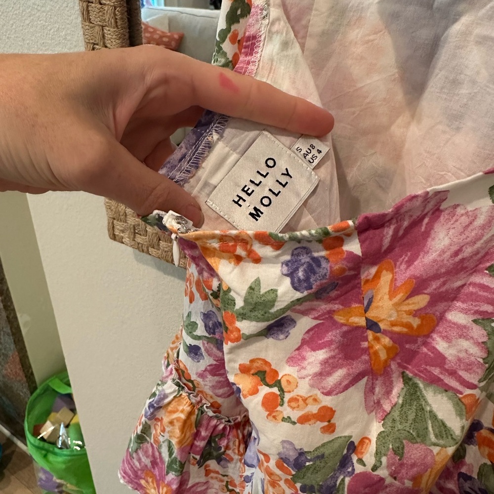 Hello Molly Floral Mini Dress - Pink, Purple, Orange - Picture 3 of 3